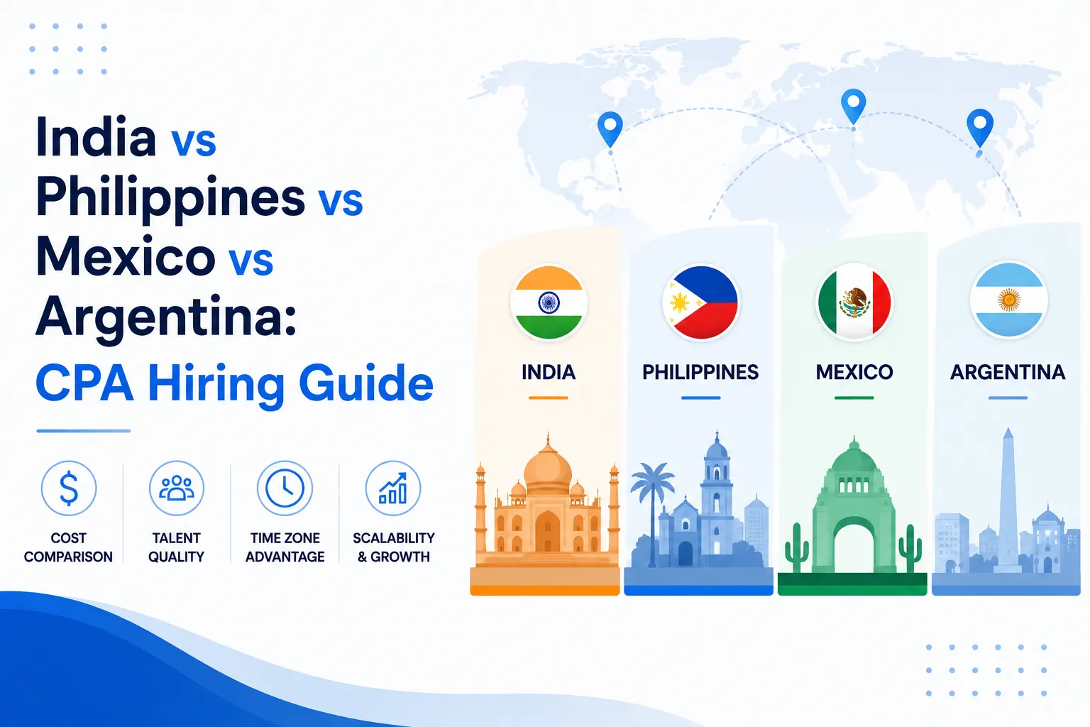 The Informed CPA's Guide to Global Talent Access and Offshoring Solutions: India vs Philippines vs Mexico vs Argentina