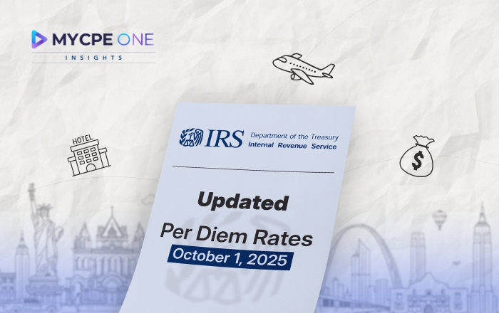 IRS Keeps 2025 Per Diem Rates Unchanged | MYCPE ONE INSIGHTS