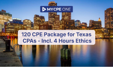 120 CPE Package for Texas CPAs (Incl. 4 hrs Ethics)