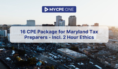16 CPE Package for Maryland Tax Preparers - Incl. 2 Hour Ethics
