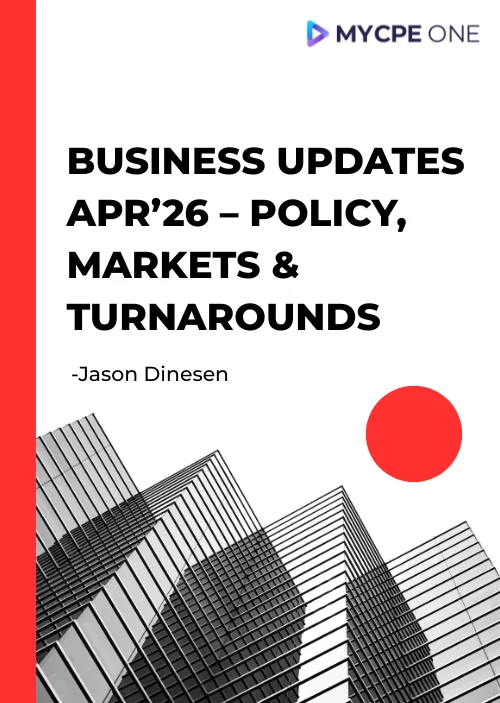 Business Updates APR’26 – Policy, Markets & Turnarounds